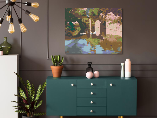 Paint by Numbers - SWANS IN THE CASTLE GARDEN