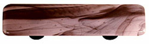 Hot Knobs HK2051-PB Black Swirl Petal Pink Rectangle Glass Cabinet Pul