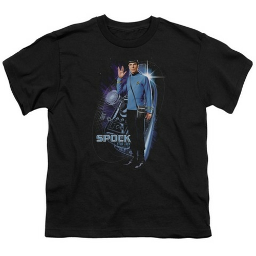 Trevco Star Trek-Galactic Spock - Short Sleeve Youth 18-1 Tee - Black&