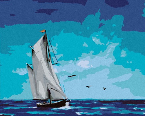 Zuty - Paint by Numbers - SAILING SHIP AT SEA (D. RUSTY RUST), 40x50