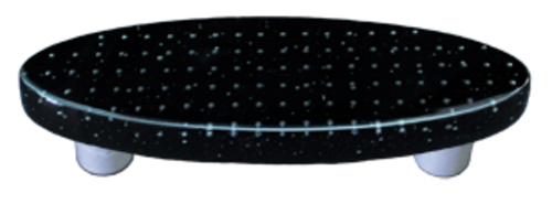 Hot Knobs HK1213-POB Bubbles Black Oval Glass Cabinet Pull - Black Pos