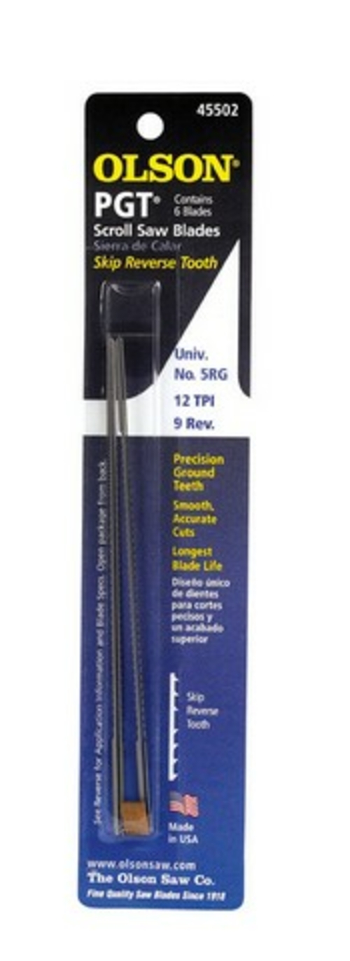 Olson Saw PG45502 0.4 in. Precision Ground Tooth Scroll Saw Blade