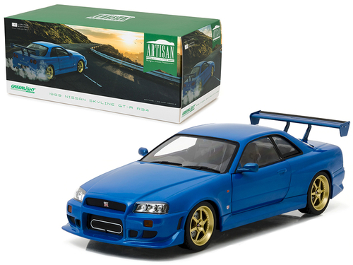 1999 Nissan Skyline GT-R (R34) Bayside Blue 1/18 Diecast Model Car by