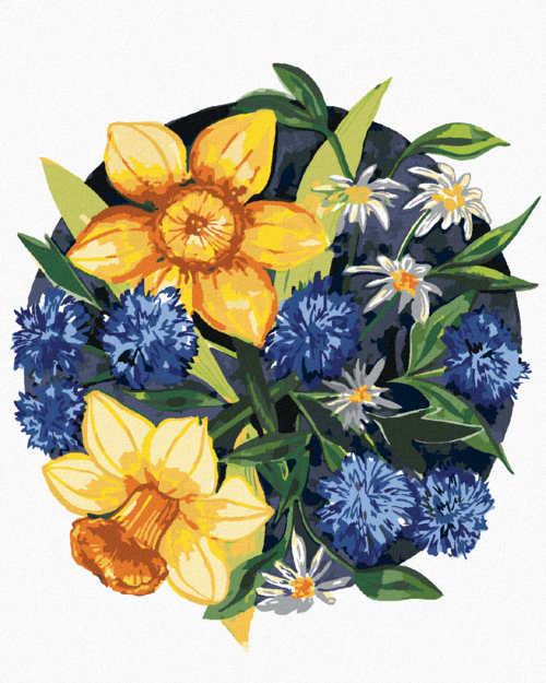 Paint by Numbers - YELLOW AND BLUE DAFFODILS (ALEXANDRIA GILBERT)