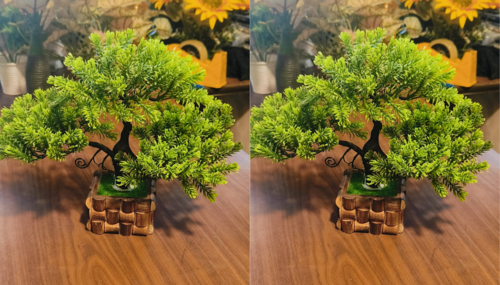 Green Plant with Square Pot Home Decor Pack of 2