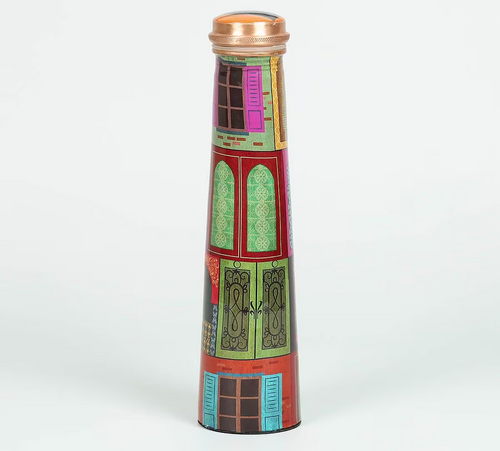 Mughal Doors Reiteration Tapered Copper Bottle 800 mL