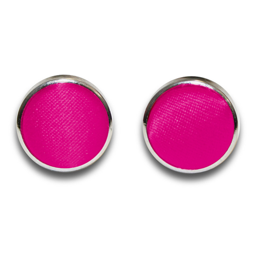 Plain Satin Cufflinks - Hot Pink