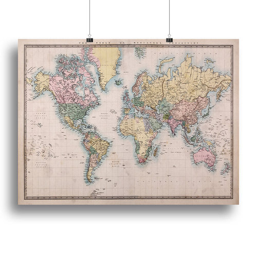 Original old hand coloured map Canvas Print or Poster