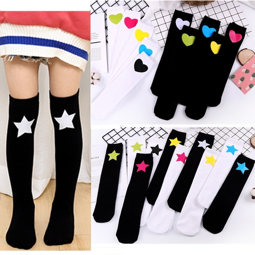 Kids Knee High Socks Girls Boys Football Stripes