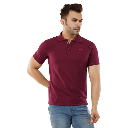 Regular Fit Cotton Polo Tshirt for Men (Size-L) (Color-MAROON)
