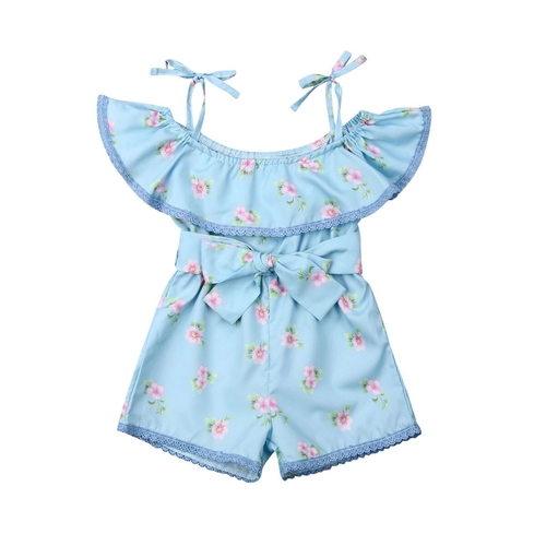 FOCUSNORM Kids Baby Girl Rompers Summer Floral Off