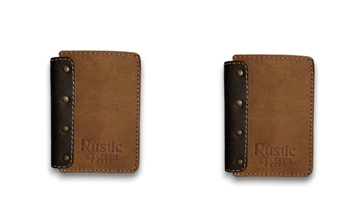 Leather Wallet for Men's Bifold Stylish Compact Brown Wallet Card