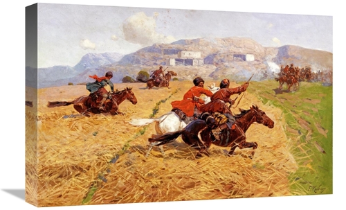 Global Gallery GCS-267199-22-142 22 in. Cossacks Charging into Battle 