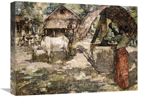 Global Gallery GCS-266587-22-142 22 in. Milling Grain, Ceylon Art 