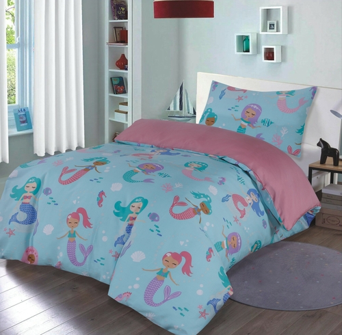 BLC - Kids bedding Duvet Cover - Modern Twin Size Mermaid World print