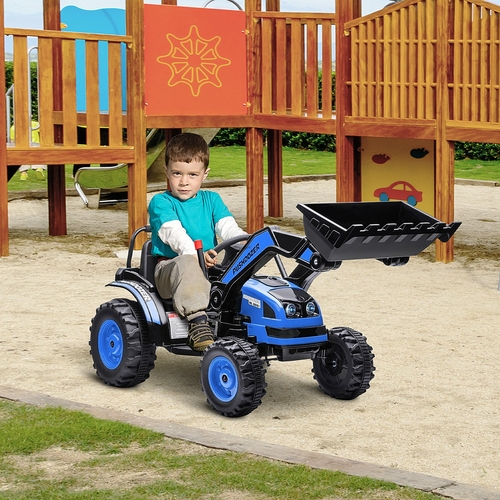 Aosom Kids Digger Ride On Excavator 6V Battery Powered Dual-Motor 