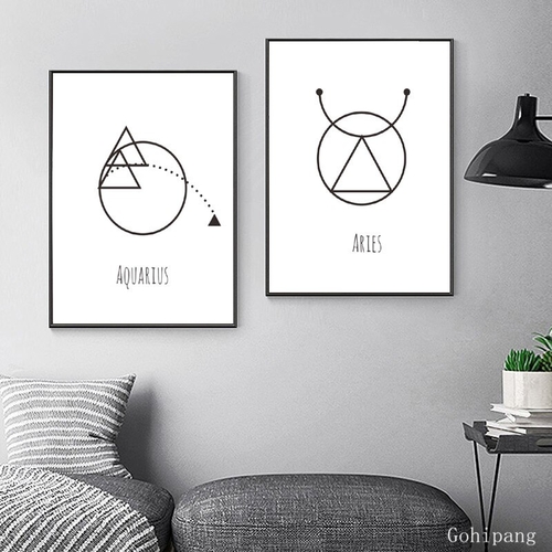 Minimalist Geometric Constellation Abstract Canvas