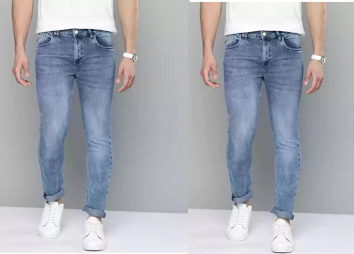 Men Skinny Mid Rise Jeans pack of 2 BLUE 28