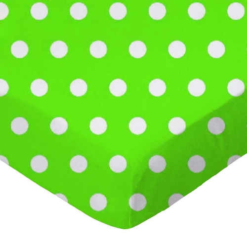 SheetWorld Fitted Cradle Sheet - 100% Cotton Woven - Polka Dots Lime,