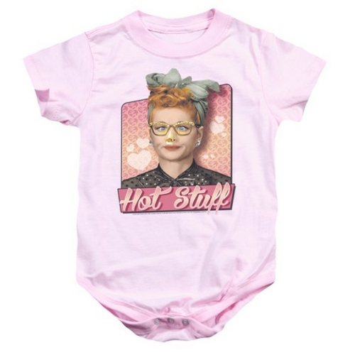 Main Trevco I Love Lucy-Hot Stuff Infant Snapsuit- Pink - Large 18 Months image