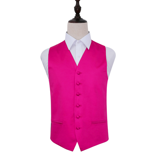 Plain Satin Waistcoat - Hot Pink, 36'