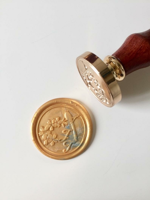 Bird design Wedding Wax Seal Stamp with initials