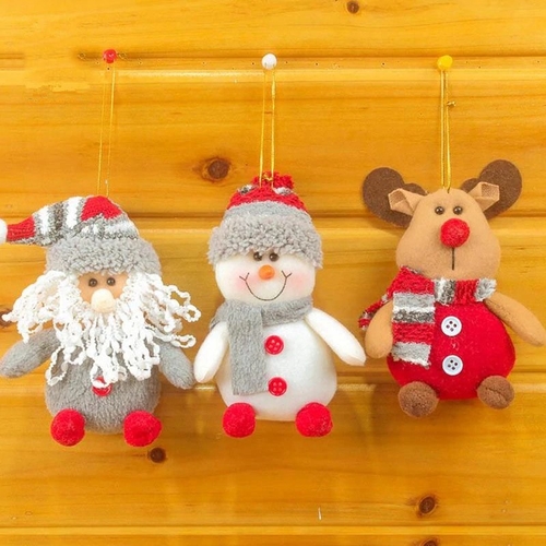 Santa Claus Elk Snowman Ornaments Toy Dolls Door