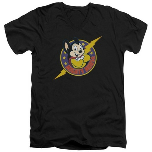 Trevco Mighty Mouse-Mighty Hero - Short Sleeve Adult 30-1 V-Neck Tee -