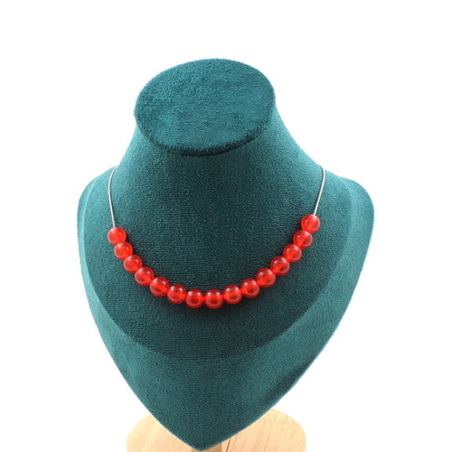 Red Chalcedony 15 beads 8 mm necklace