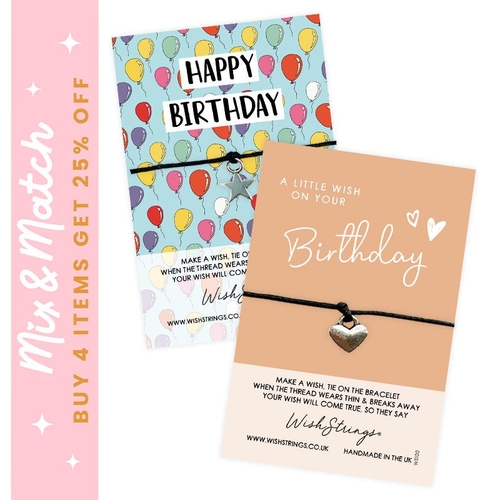 Birthday Wishes, Choose Design - WishStrings Wish Bracelets on Gift