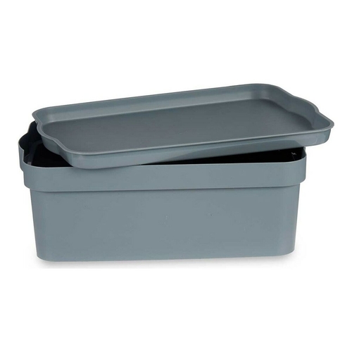 Storage Box with Lid 21,5 x 11 x 32 cm Grey 6 L