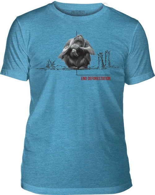 The Mountain 10557009152 Blue Deforestation Orangutan Adult Classic Te