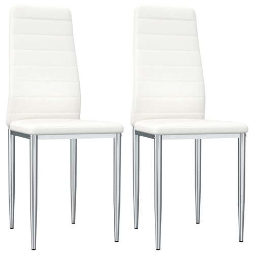 Dining Chairs 2 pcs White Faux Leather