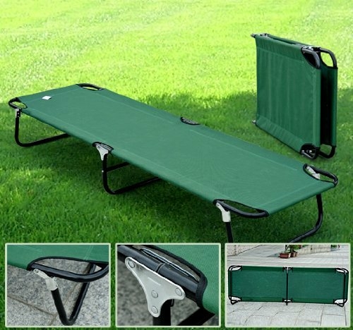 Outsunny Portable Camping Bed Camp Cot Easy Set Up Army Cot Outdoor