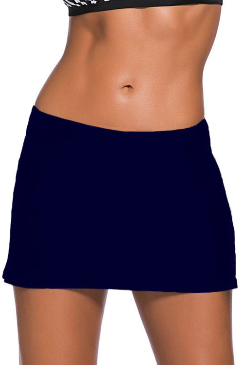 Plus Size Navy Blue Skirted Swim Bikini Bottom