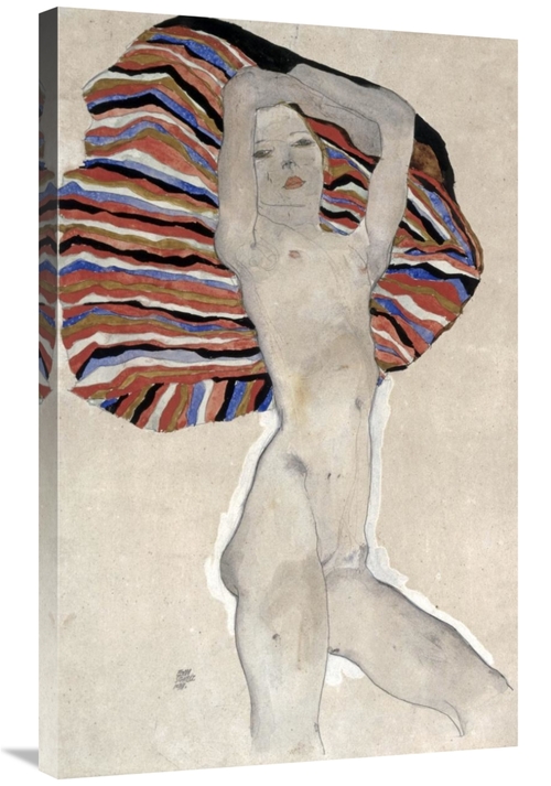 Global Gallery GCS-282808-36-142 36 in. Madchenakt Gegen Farbiges Tuch