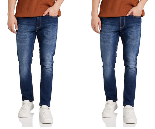 Men Relaxed fit Cotton Lycra Stretchable Jeans PACK OF 2 (Size-M)