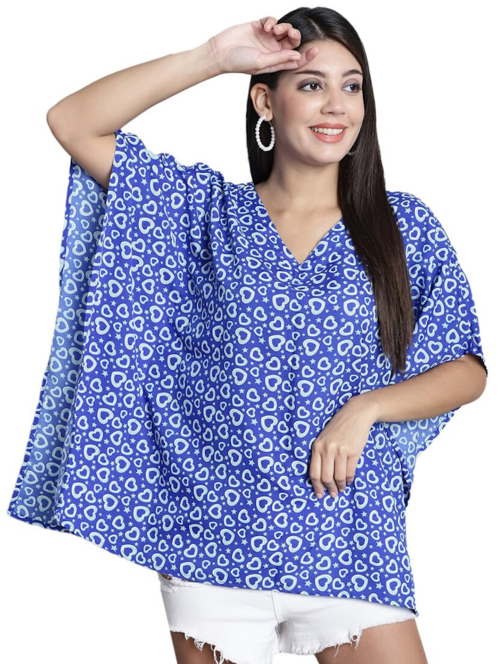 Blue Quirky Kaftan Top(SizeL)(ColorBlue)