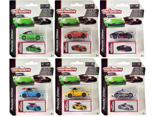 Deluxe 2020 Porsche 911 Carrera S Set of 6 pieces 1/64 Diecast Model