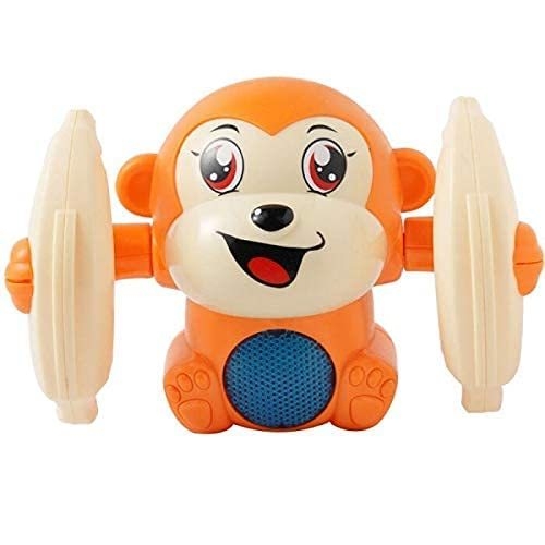 Dancing and Spinning Rolling Doll Car Tumble Monkey Orange