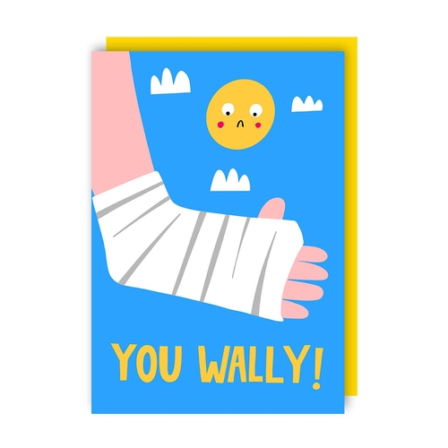 Wally Get Well Broken Bones Card (Pack of 6)