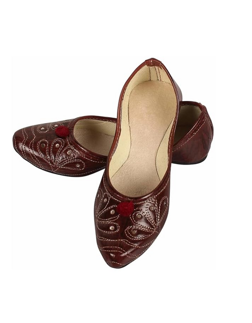 Women's Punjabi Ethnic Jutti (Size-UK-9) (Color-BROWN)