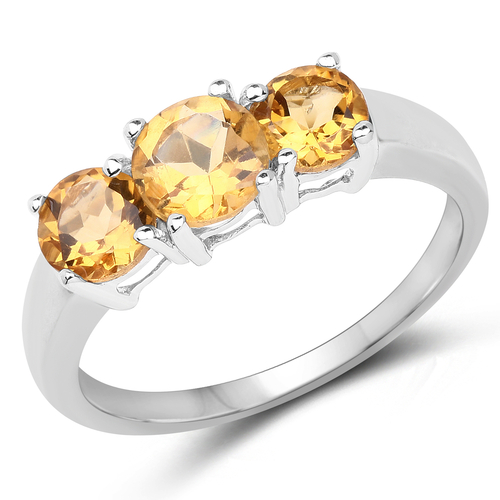 1.90 Carat Genuine Citrine .925 Sterling Silver Ring