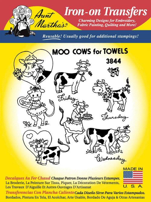 Aunt Martha's #3844 Moo Cows for Towels