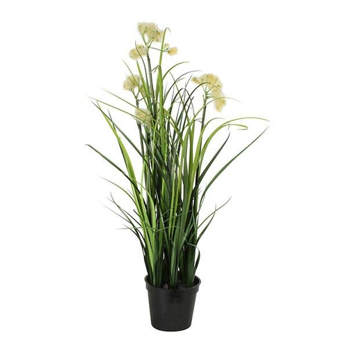 Artificial Flowering Grass In Plastic Pot 50cm