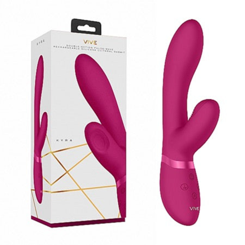 VIVE KYRA Rechargeable Pulse-Wave Silicone Rabbit Vibrator Pink