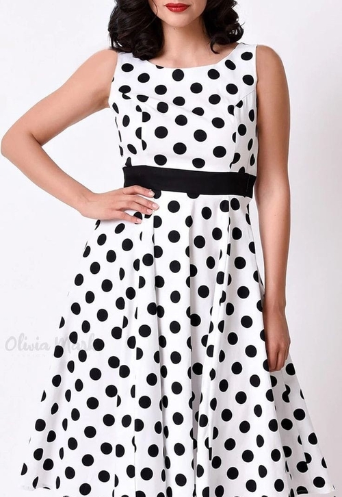 GB Queen Polka Dot Midi Maxi-Dress