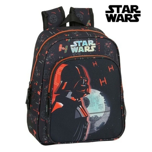 School Rucksack with Wheels Star Wars The dark side Black Orange 10 L