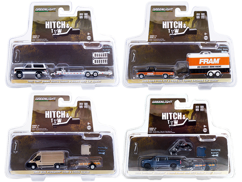 \Hitch & Tow\" Set of 4 pieces Series 21 1/64 Diecast Model Cars by