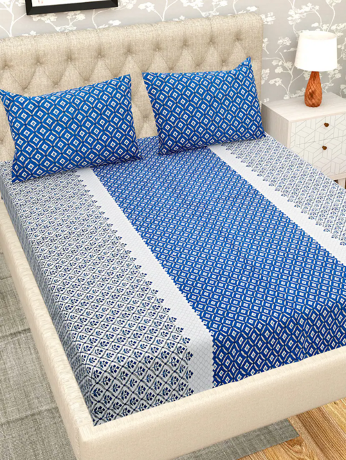 Blue Cotton Bedsheet for home décor